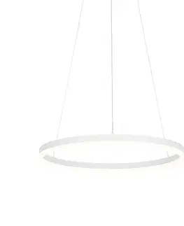 Závesné svietidlá Dizajnové závesné svietidlo biele 60 cm vrátane LED 3-stupňového stmievača - Anello