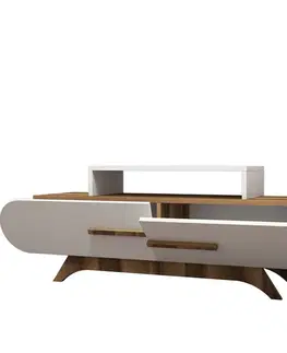 Konferenčné stolíky Televízny stolík Rose Walnut White