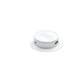 Predlžovacie káble  DC64W-PD20 - Vstavaná bezdrôtová nabíjačka + USB A+C biela DC64W-PD20
