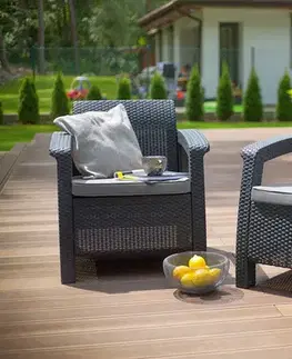 Záhradný kreslá Záhradné kreslo 2 ks CORFU DUO Allibert