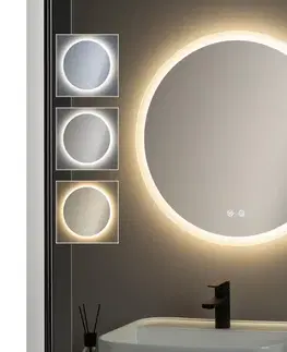 Kúpeľňové zrkadlá BRILAGI - LED stmievateľné vyhrievané zrkadlo s podsvietením CLARA ECO LED/12W/230V pr. 60 cm IP44 FG-GM1108-12W