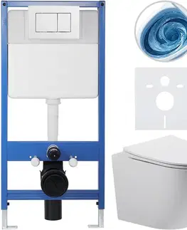 Záchody CERANO - Kompletný WC set Profi/Cesso - biela matná - WC tlačidlo Classic/Biela - predstenová inštalácia - 49x36 CER-8050BD91