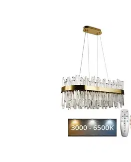 Svietidlá  LED Stmievateľný krištáľový luster na lanku LED/90W/230V + diaľkové ovládanie J6334/C