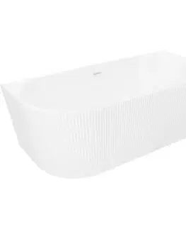 Vane MEXEN/S - Silo voľne stojaca rohová vaňa pravá reliéf 170 x 80, biela, sifón a prepad biela 52891708000P-20