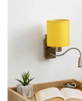 Svietidlá BRILAGI-LED Flexibilná nástenná lampa NUBILA 1xE27/25W/230V + LED/3W mosadz/žltá BG1557+BG2452