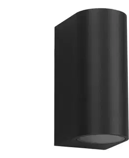 Svietidlá  Vonkajšie nástenné svietidlo OVALIS 2xGU10/35W/230V IP44 čierna EKO8319