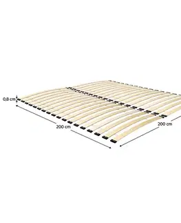 Rošty KONDELA Brezo lamelový rošt 200x200 cm breza