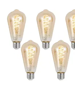 LED osvetlenie Sada 5 inteligentných stmievateľných LED žiaroviek E27 ST64 Amber 4,9 W 320 lm 2500 K Zigbee