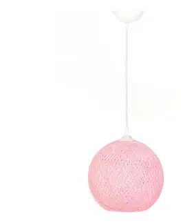 Svietidlá  Luster na lanku JUTE 1xE27/60W/230V ružová 390FLH1576