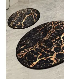 Svietidlá  SADA 2x Kúpeľňová predložka GOLDES 60/100 cm čierna/zlatá 359CHL2402