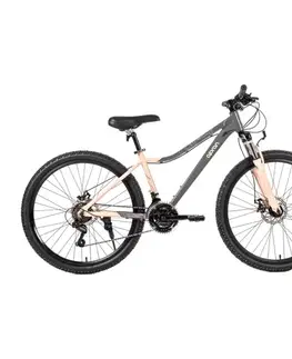 Bicykle Juniorský horský bicykel Olpran Strix 26" • 125-145 cm šedá/ružová - 13" (125-145 cm)