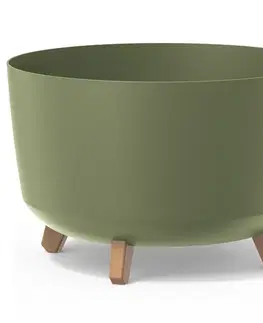 Kvetináče a truhlíky NABBI DGRL400 plastový kvetináč na nožičkách 39 cm zelená