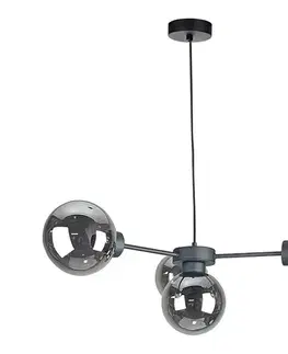Svietidlá Keter Lighting Luster na lanku KALIOPE II 4xE14/50W/230V čierna/dymová čierna 2914