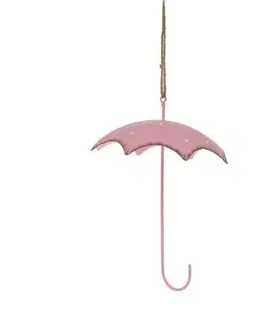 Veľkonočné a jarné dekorácie Kinekus Ozdoba závesná dáždnik, 14cm, kovová, ružová