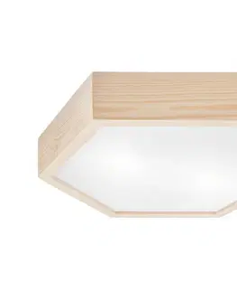 Svietidlá  Stropné svietidlo HEX NATURAL 2xE27/60W/230V pr. 43 cm borovica LD-PD 5.2 natural