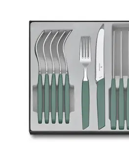 Nože Victorinox - 12-dielna sada príborov SWISS MODERN, tyrkysová 6.9096.11W43.12