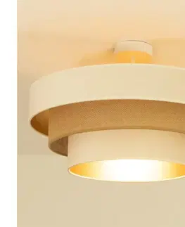 Svietidlá  Prisadený luster WENTA 1×E27/60W/230V, priemer 50 cm, béžový/juta H0721
