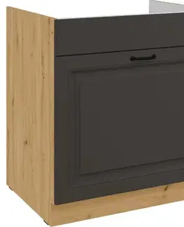 Kuchynské skrinky stojace Kuchynská skrinka Stilo grafit mat/artisan 80ZL 1S BB
