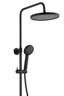 Sprchy a sprchové panely AQUALINE - FARRAO sprchový stĺp s batériou a napúšťaním, čierna mat SL450B