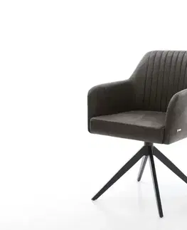 Jedálenské stoličky DELIFE Jedálenská stolička Greg-Flex mikrovlákno antracit vintage krížová podstava široká čierna vrecková pružina