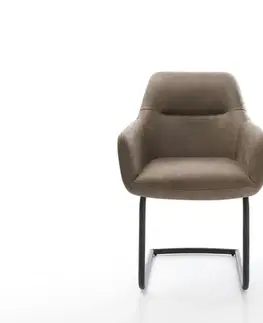 Jedálenské stoličky DELIFE Jedálenská stolička Pejo-Flex mikrovlákno taupe vintage jedálenská stolička okrúhla čierna vrecková pružina