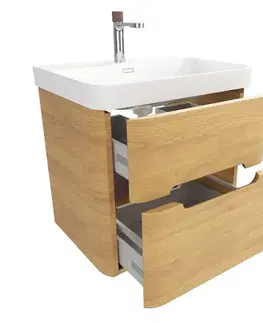 Kúpeľňový nábytok Kúpeľňová skrinka s umývadlom SAT Fusion 57,5x53x45 cm dub medový mat SATFUSION260DMUBA SATFUSION260DMUBA