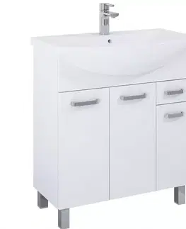 Nábytok do kúpeľne Kúpeľňový set Uno 75 3D1S white