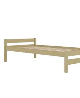 Postele pre dievčatá Posteľ Aleks 90x180 prírodná, nelakovaná