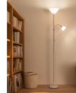 Lampy BRILAGI - Stojacia lampa ARIANA 1xE27/100W/230V + 1xE14/25W biela 63050