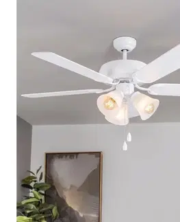 Ventilátory Eglo 35076 - Stropný látor LAS PALMAS 3xE27/40W/230V biela 1xEG35076