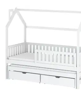 Detské postele Posteľ Domček Monkey 90x200 biela