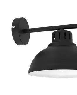 Svietidlá  Nástenná lampa SVEN 1xE27/15W/230V čierna 9042