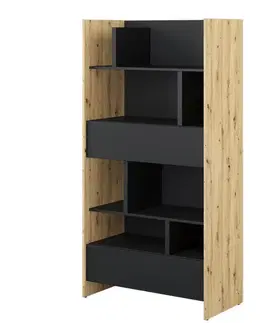 Nábytok Dig-net nábytok Regál Lenart BED CONCEPT BC-28 | dub artisan / čierna