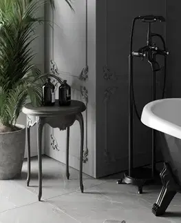 Kúpeľňové batérie MEXEN - Retro čierna volněstojící vaňový baterie 75933-70
