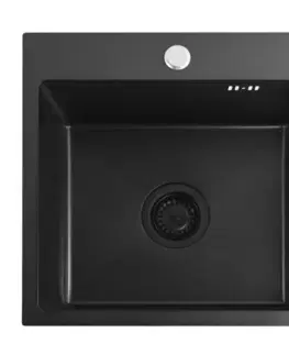 Kuchynské drezy REA REA - Oceľový drez Leo 40 Black ZLE-06002