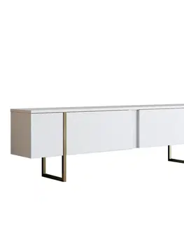 Konferenčné stolíky Televízny stolík Luxe White and Gold