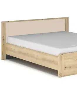 Postele NABBI Daicos LB-140 manželská posteľ s roštom 140x200 cm dub artisan / champagne