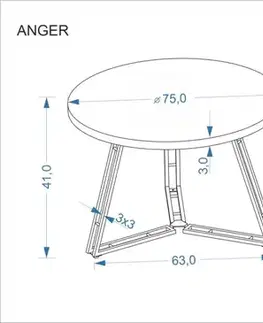 Konferenčné stolíky Konferenčný stolík 2 ks ANGER Halmar