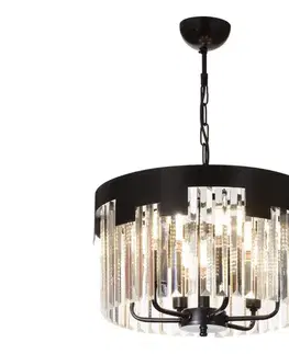 Svietidlá  Luster na reťazi CRYSTALLINE 6xE27/40W/230V čierna 683AVN1429