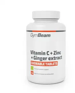 Vitamín C GymBeam Vitamín C + Zinok + extrakt zo zázvoru tablety na cmúľanie