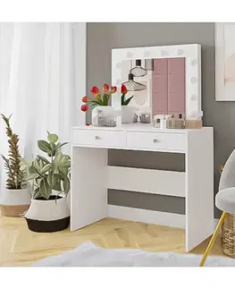Toaletné stolíky KONDELA Ledio toaletný stolík biela