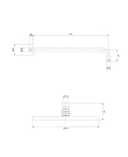 Sprchy a sprchové panely OMNIRES - SLIMLINE hlavová sprcha z ramíniom, chróm lesk WGSET1CR