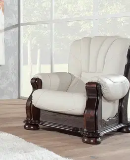 Sedacie súpravy PYKA Cezar III kožená sedacia súprava wenge / biela (White snow)