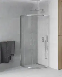 Sprchovacie kúty MEXEN - Rio štvrťkruhový sprchovací kút 70x70, sklo transparent, chróm 863-070-070-01-00