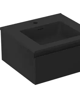 Kúpeľňový nábytok MEXEN/S - Orio kúpeľňová skrinka 50 cm s umývadlom Otis, 1 šuplík, čierna mat 91A10-05023-1-BF71-W18M71