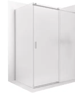 Sprchovacie kúty CERANO - Sprchovací kút Santoro - pravá - 6 mm - chróm, mliečne sklo - 140x90 - posuvný CER-665857