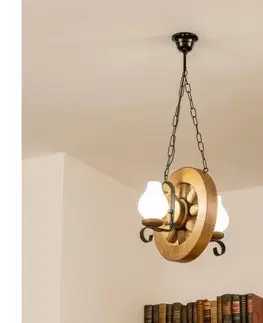 Svietidlá BRILAGI - Luster na reťazi ROATA 2xE14/40W/230V buk EX-01063