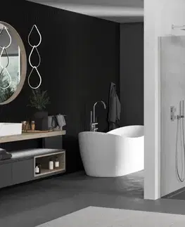 Sprchové dvere MEXEN/S - Kioto Sprchová zástena WALK-IN 90 x 40, transparent, nikel kefovaná 800-090-212-97-00-040
