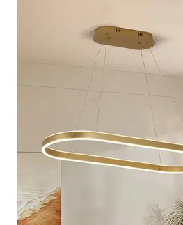 Svietidlá BRILAGI - LED luster na lanku PONDIE LED/44W/230V 80x30 cm zlatý BRI464