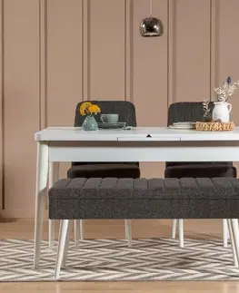 Jedálenské sety Jedálenský set s rozkladacím stolom a stoličkami (4 kusy) Vina 1053 - 3 - Anthracite, White